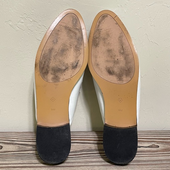 Halogen White Leather Mules Flats Slide On Low Block Heel Casual Preppy Size 9 - Picture 14 of 16